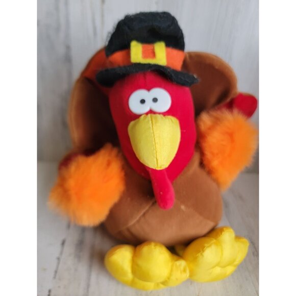 Vintage plush Pilgrim turkey thanksgiving home decor - Picture 2 of 8